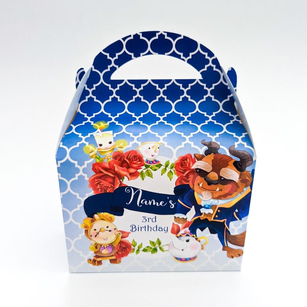 Beauty and the Beast Personalised Children’s Party Box Gift Bag Favour