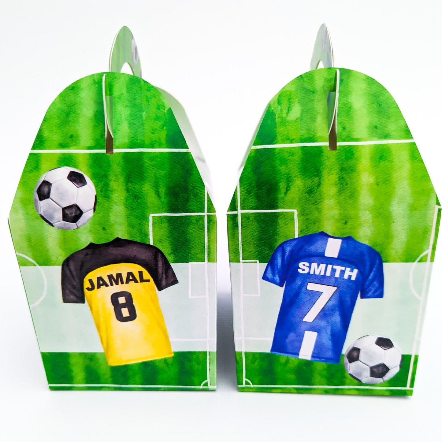 Football team soccer Personalised Children’s Party Box Gift Bag Favour