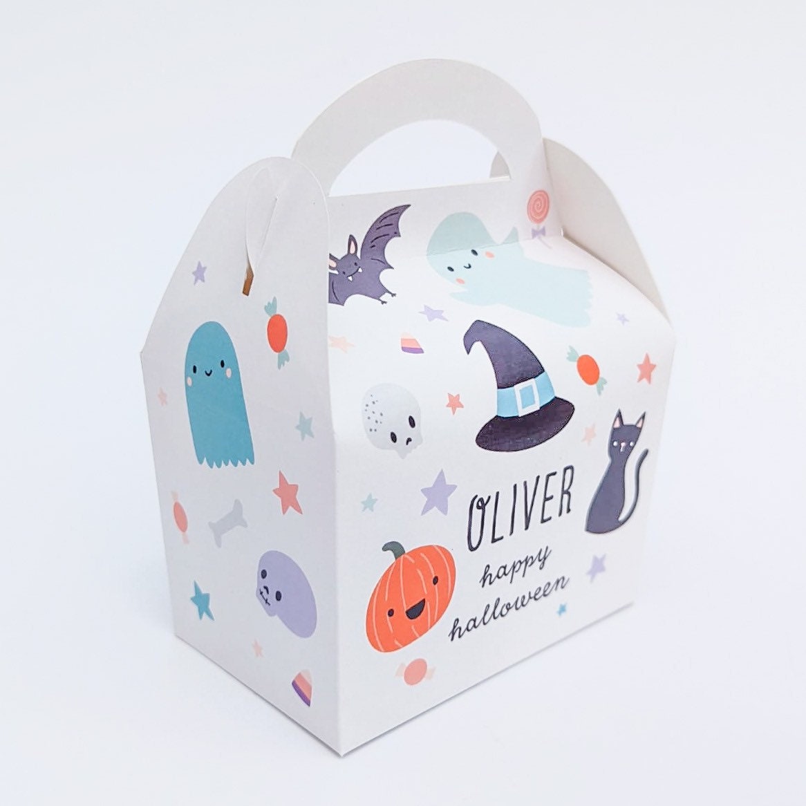 HALLOWEEN Spooky watercolor Personalised Children’s Party Box Gift Bag Favour