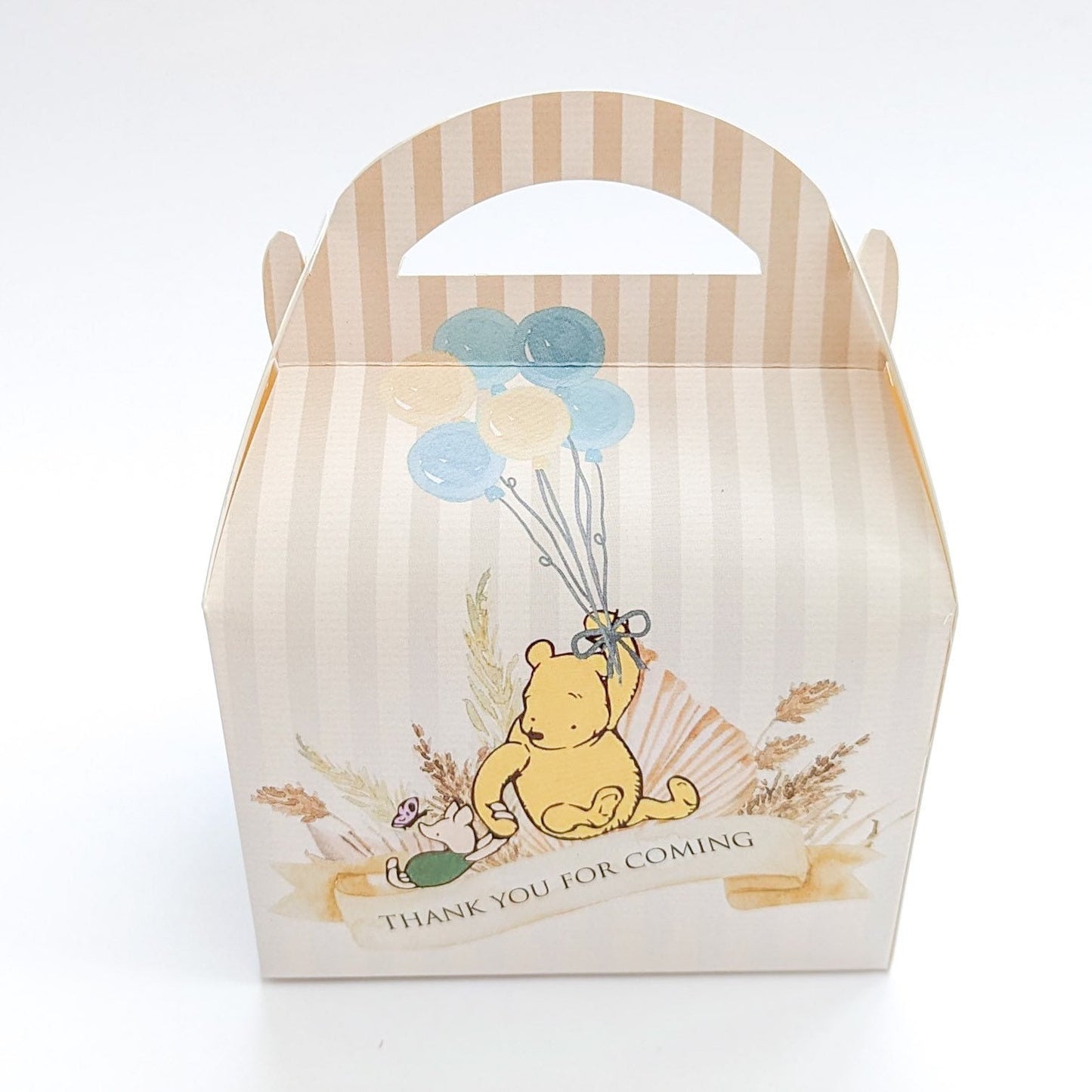 Winnie the Pooh classic floral Personalised Children’s Party Box Gift Bag Favour