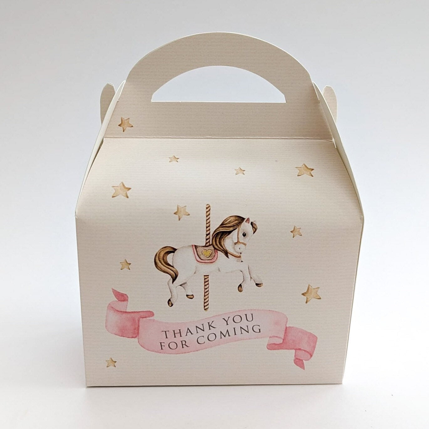 CAROUSEL Fairground Personalised Children’s Party Box Gift Bag Favour