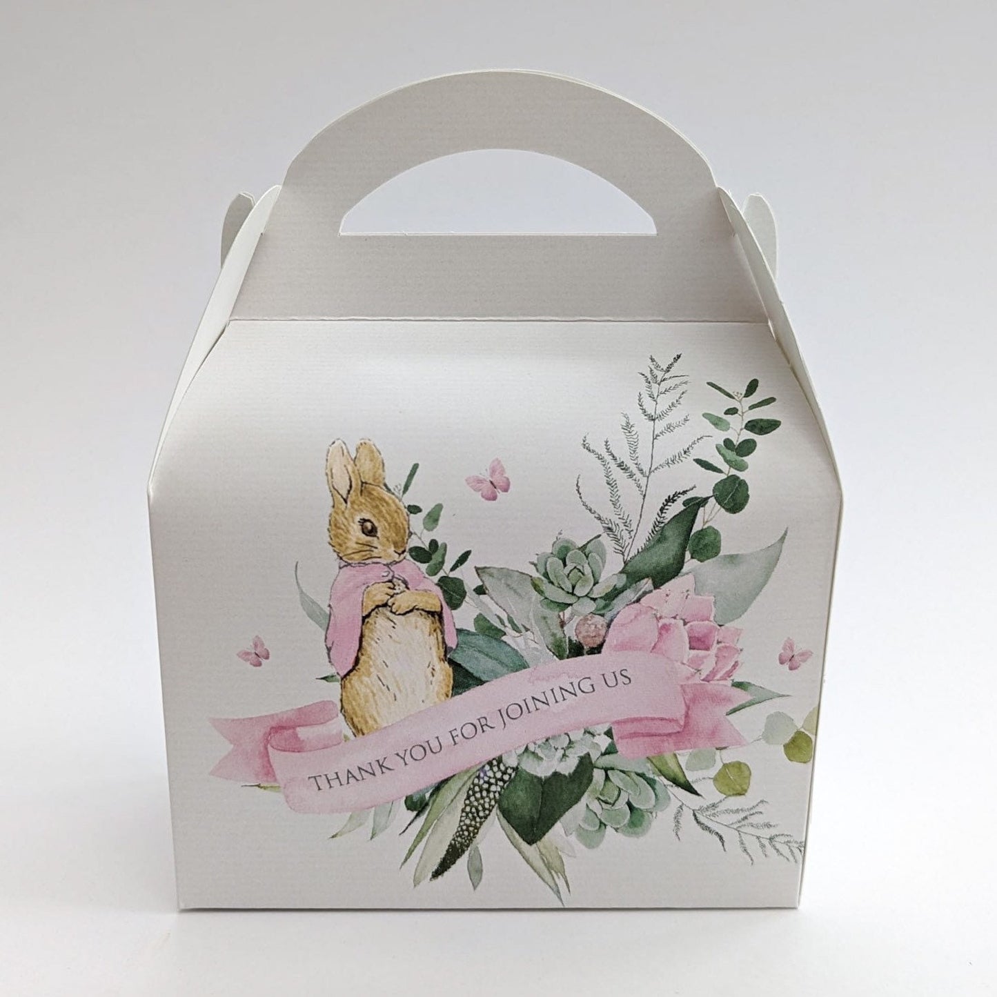 Peter Rabbit floral Personalised Children’s Party Box Gift Bag Favour